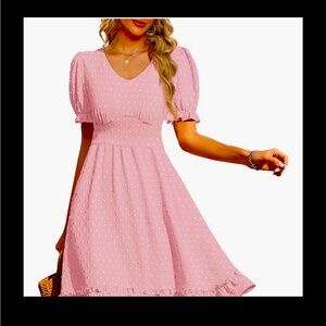 Swiss Dot Black Dress - knee length - like new